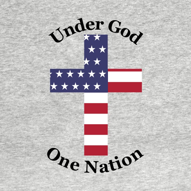 One Nation Under God American Flag Christian Cross by Faith Across the Nation